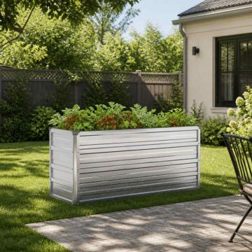 Letto rialzato da giardino Argento 100 x 40 x 55 cm