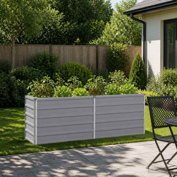 Letto rialzato da giardino Grigio 160 x 40 x 55 cm
