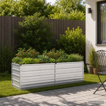 Letto rialzato da giardino Argento 160 x 40 x 55 cm