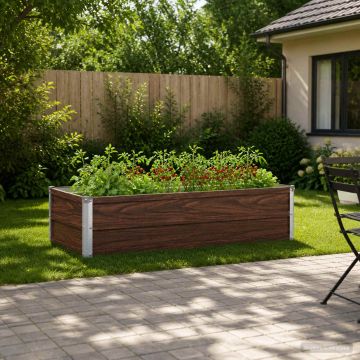 Letto rialzato da giardino Nero 100 x 40 x 24 cm