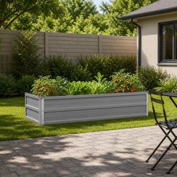 Letto rialzato da giardino Grigio 100 x 40 x 24 cm
