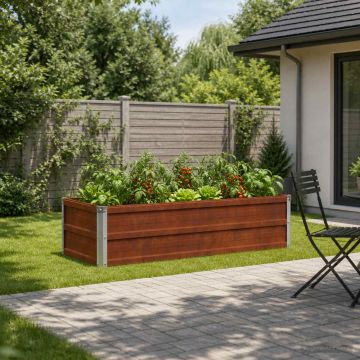 Letto rialzato da giardino Ruggine 100 x 40 x 24 cm cartone