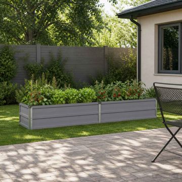 Letto rialzato da giardino Grigio 160 x 40 x 24 cm