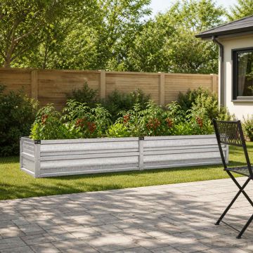 Letto rialzato da giardino Argento 160 x 40 x 24 cm