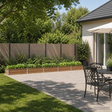 Letto rialzato da giardino Marrone legno 400 x 40 x 24 cm