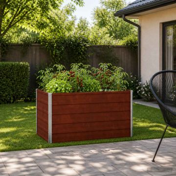 Letto rialzato da giardino Ruggine 100 x 80 x 55 cm cartone