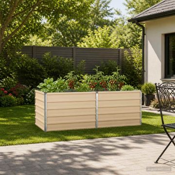Letto rialzato da giardino Avorio 160 x 80 x 55 cm