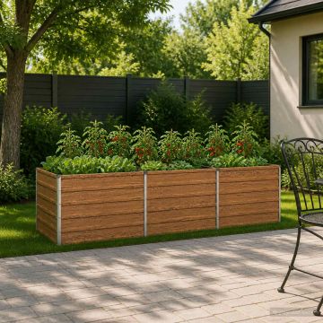 Letto rialzato da giardino Marrone legno 240 x 80 x 55 cm