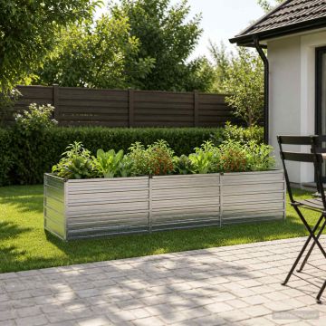 Letto rialzato da giardino Argento 240 x 80 x 55 cm