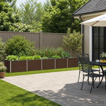 Letto rialzato da giardino Nero 400 x 80 x 55 cm