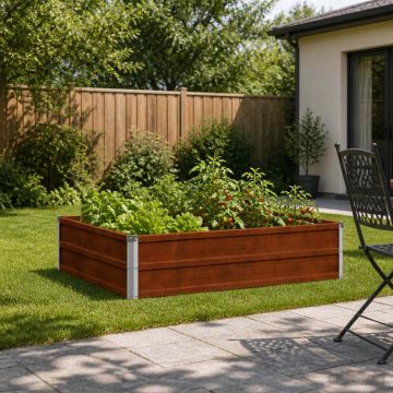 Letto rialzato da giardino Ruggine 100 x 80 x 24 cm cartone