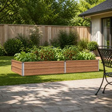 Letto rialzato da giardino Marrone legno 160 x 80 x 24 cm