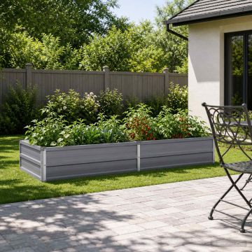 Letto rialzato da giardino Grigio 160 x 80 x 24 cm