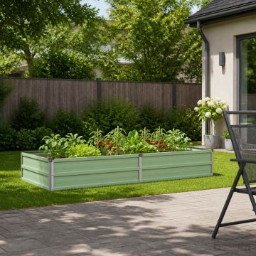 Letto rialzato da giardino Verde Pastello 160 x 80 x 24 cm