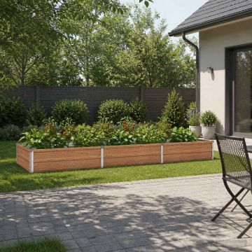 Letto rialzato da giardino Marrone legno 240 x 80 x 24 cm