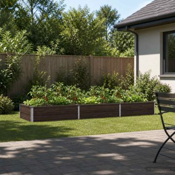 Letto rialzato da giardino Nero 240 x 80 x 24 cm