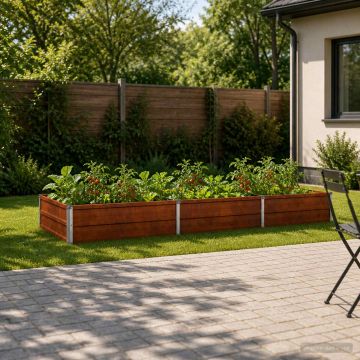 Letto rialzato da giardino Ruggine 240 x 80 x 24 cm cartone