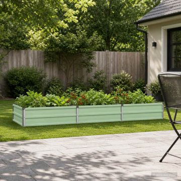 Letto rialzato da giardino Verde Pastello 240 x 80 x 24 cm