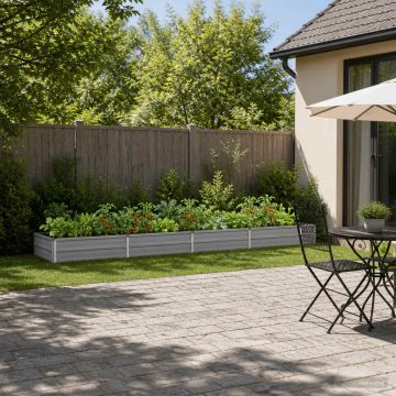 Letto rialzato da giardino Grigio 320 x 80 x 24 cm