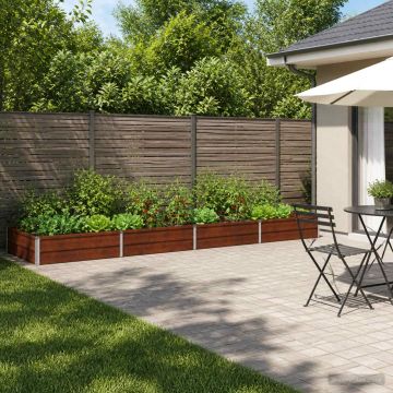 Letto rialzato da giardino Ruggine 320 x 80 x 24 cm cartone