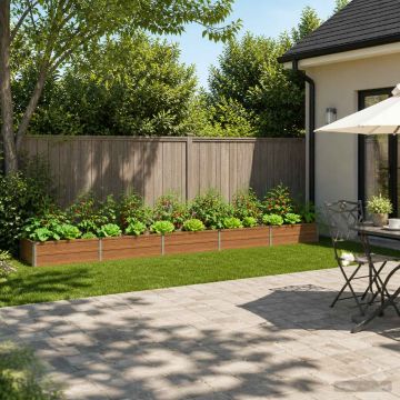 Letto rialzato da giardino Marrone legno 400 x 80 x 24 cm