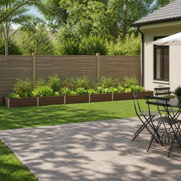 Letto rialzato da giardino Nero 480 x 80 x 24 cm
