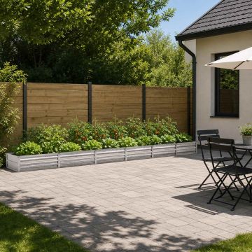 Letto rialzato da giardino Argento 480 x 80 x 24 cm
