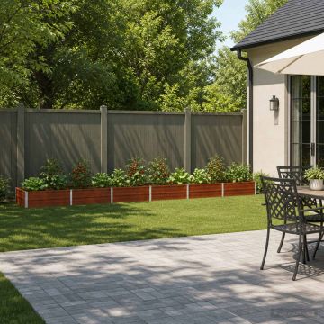Letto rialzato da giardino Ruggine 480 x 80 x 24 cm cartone