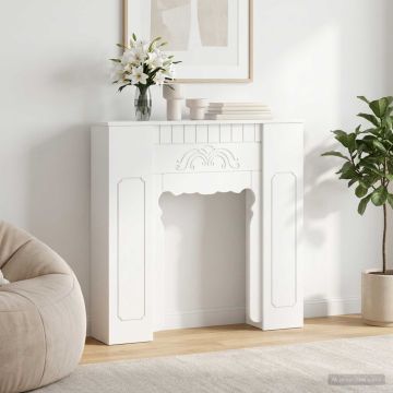 Cornice per camino Bianco 93 x 20 x 89 cm Legno ingegnerizzato