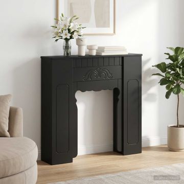 Cornice per camino Nero 93 x 20 x 89 cm Legno ingegnerizzato