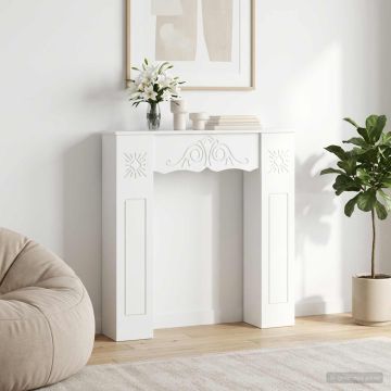 Cornice per camino Bianco 102 x 20 x 102 cm