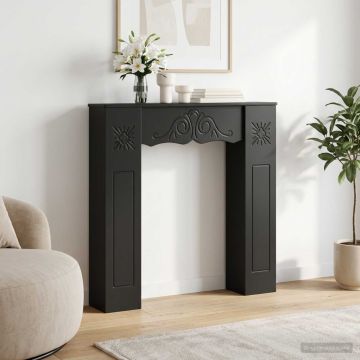 Cornice per camino Nero 102 x 20 x 102 cm Legno ingegnerizzato