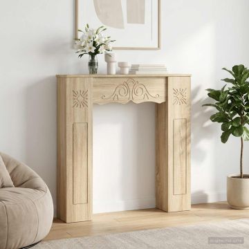 Cornice per camino Rovere Sonoma 102 x 20 x 102 cm