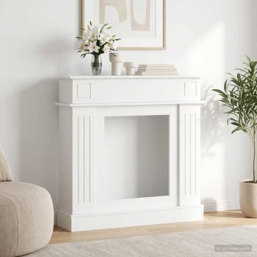 Cornice per camino Bianco 102 x 26 x 100 cm