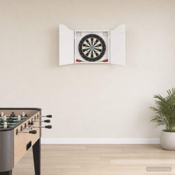 Armadio per Dartboard Bianco Lucido 56 x 12 x 63 cm