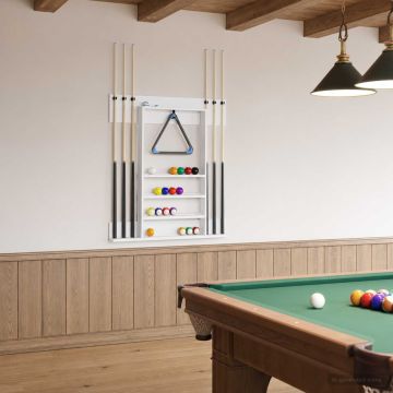 Supporto per stecche da biliardo Legno ingegnerizzato Bianco