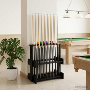 Supporto per stecche da biliardo Legno ingegnerizzato Nero