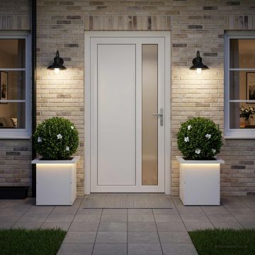 Fioriera da giardino con LED 2 pz Bianco 30 x 30 x 30 cm
