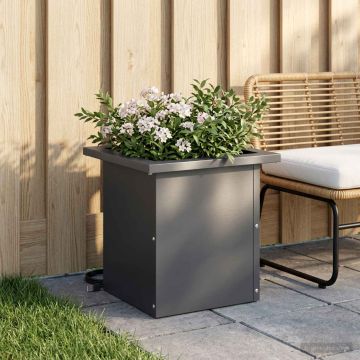 Fioriera da giardino con LED Antracite 30 x 30 x 30 cm Acciaio