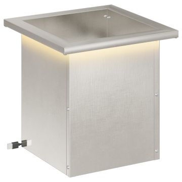 Fioriera da giardino con LED Argento 30 x 30 x 30 cm