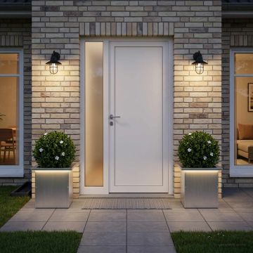 Fioriera da giardino con LED 2 pz Argento 30 x 30 x 30 cm