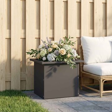 Fioriera da giardino con LED Nero 30 x 40 x 30 cm Acciaio