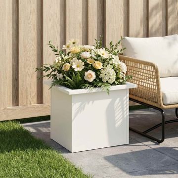 Fioriera da giardino con LED Bianco 30 x 40 x 30 cm Acciaio
