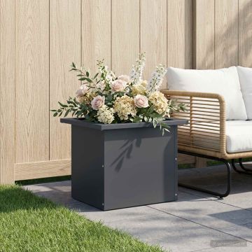 Fioriera da giardino con LED Antracite 30 x 40 x 30 cm Acciaio