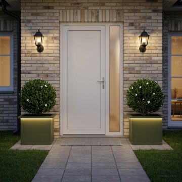 Fioriera da giardino con LED 2 pz Verde Oliva 30 x 40 x 30 cm
