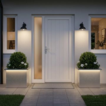 Fioriera da giardino con LED 2 pz Argento 30 x 40 x 30 cm