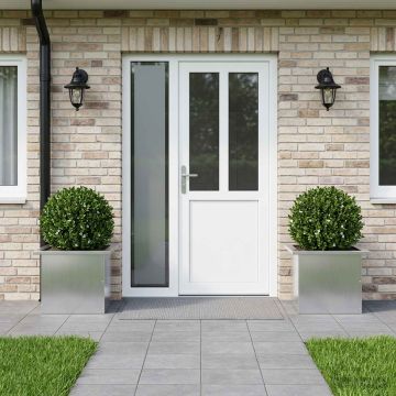Fioriera da giardino con LED 2 pz Argento 30 x 40 x 30 cm