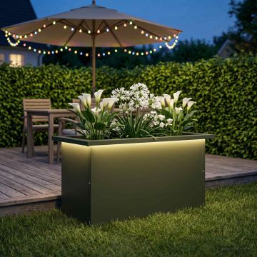 Fioriera da giardino con LED Verde Oliva 30 x 60 x 30 cm