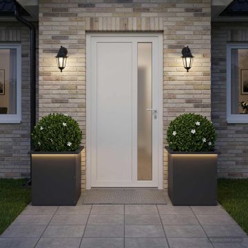 Fioriera da giardino con LED 2 pz Nero 40 x 40 x 40 cm Acciaio