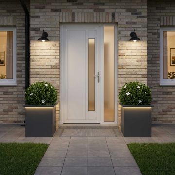 Fioriera da giardino con LED 2 pz Antracite 40 x 40 x 40 cm